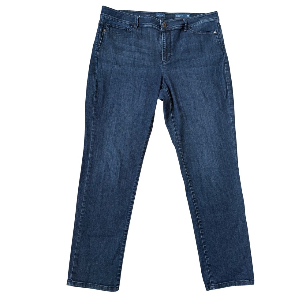 J. Jill Authentic Fit Slim Ankle Classic Dark Wash Jeans 14 Stretch Denim